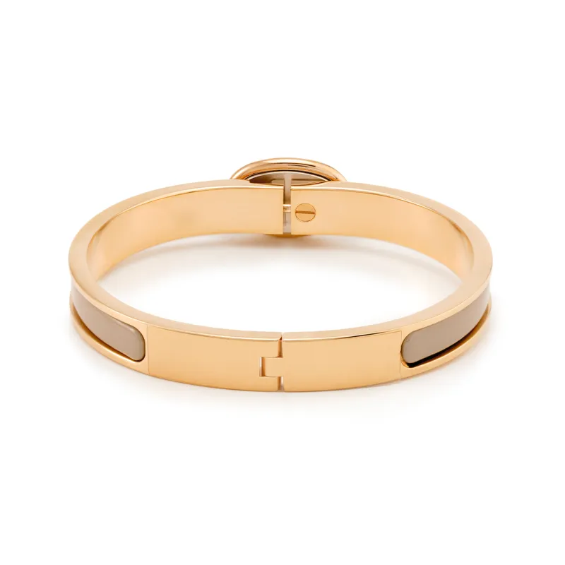 HERMES Enamel, Rose Gold Tone Plated Bangles Women's-1