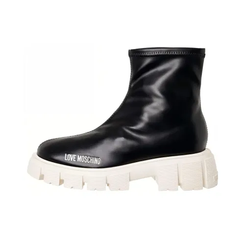 LOVE MOSCHINO 50mm Logo-print Studded Sole Boots