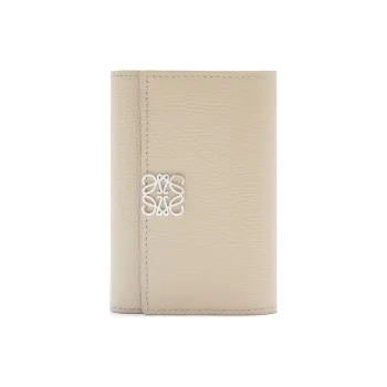 LOEWE Pebble Texture Calfskin Wallet Trumpets Women's Beige