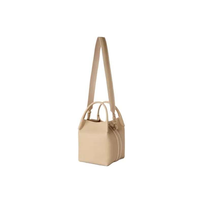 Loro Piana Calfskin Bucket Bag, Handbag, Shoulder Bag, Crossbody Bag Trumpets Women's Light Brown-1