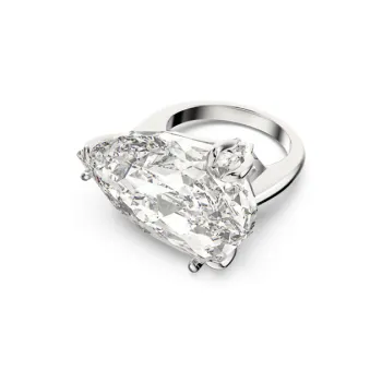 Swarovski Rhodium Plated Faux Crystal Rings Women's White