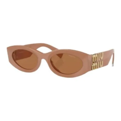 miu ballerina miu ballerina Oval Sunglasses Women's Brown