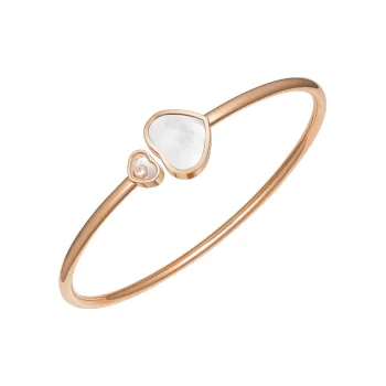 Chopard 18kt Rose Gold Happy Hearts Mother of pearl And Diamond Bangle