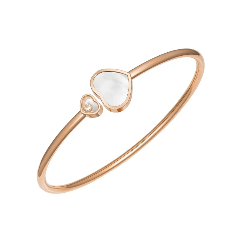 Chopard 18kt Rose Gold Happy Hearts Mother of pearl And Diamond Bangle-0