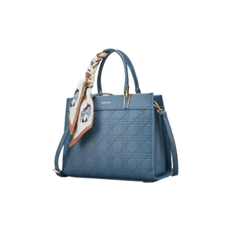 YEARCON PU Tote Bag, Shopping Bag, Shoulder Bag, Crossbody Bag, Handbag Tubas Women's Blue-1