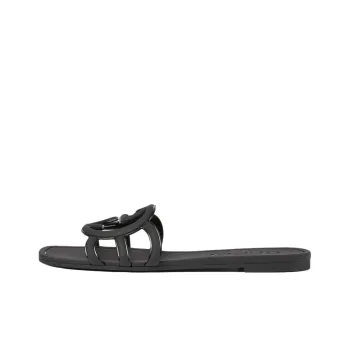 GUCCI Interlocking Rubber Sole Slide Slippers Women's Black