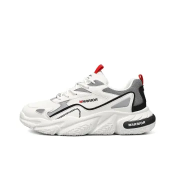 WARRIOR Chunky Sneakers Men Low Top White Gray/Beige Dark Red/Beige Sky Blue
