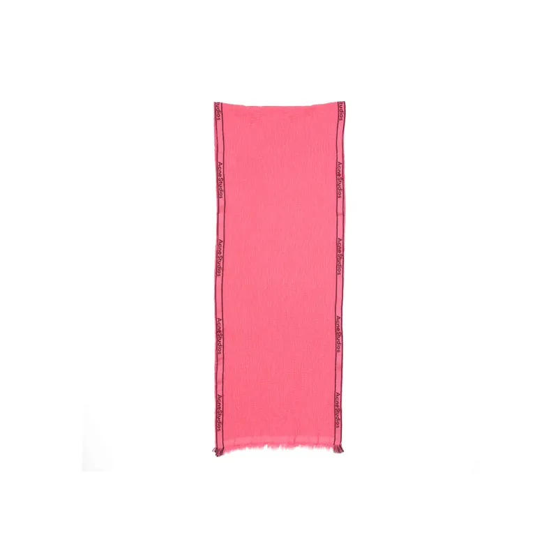 Acne Studios Jacquard logo Seersucker Scarf-0