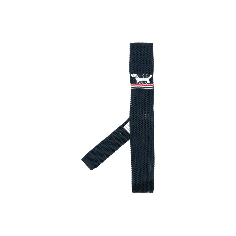 THOM BROWNE Hector Pointelle Knitted Silk Tie-0
