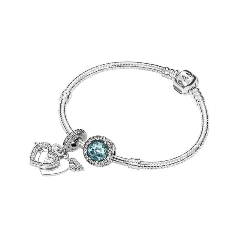 Pandora 925 Sterling Silver Bangle Set Women's Silver-1