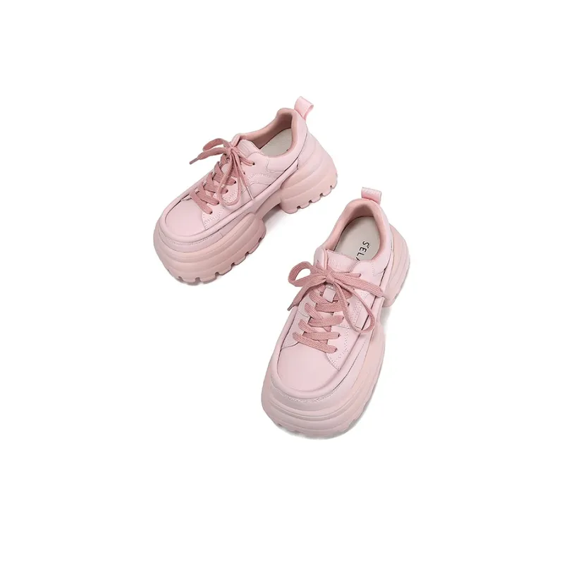 SELAIYA Anti Slip Wear Resistant Low Top Chunky Sneakers Women's-3