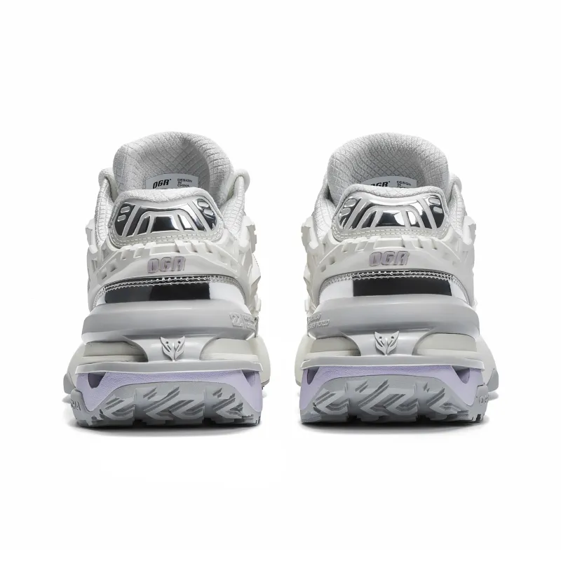 OGR Abrasion Resistant Height Increasing Low Top Running Shoes Unisex Liquid Metallic Silver-3