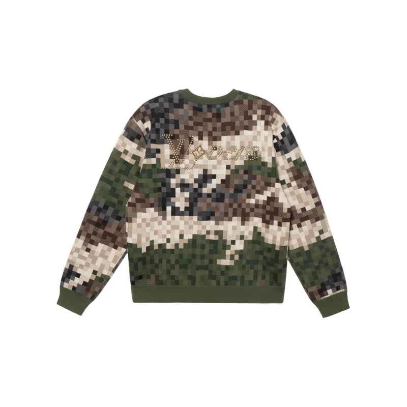 LOUIS VUITTON Damier Damoflage Cotton Jacquard Pullover-1