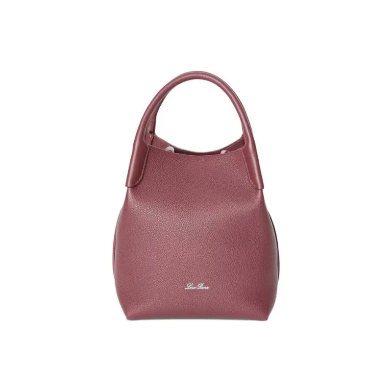 Loro Piana Calfskin Bucket Bag, Handbag, Shoulder Bag, Crossbody Bag Trumpets Women's Red Bean Color-0