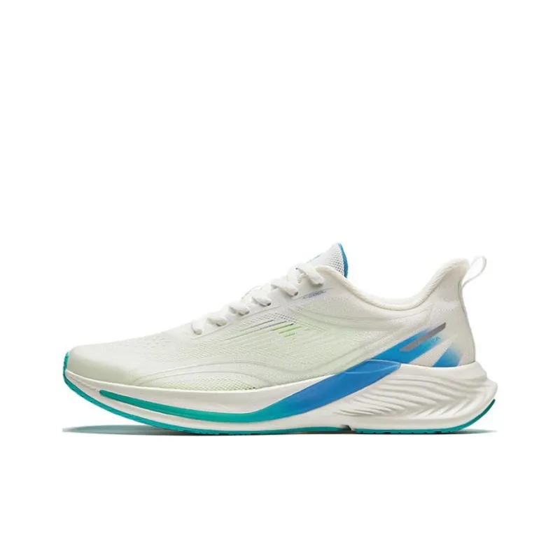 Anta Hydrogen Run 6th Generation Shock Absorbers Rebound Low Top Casual Running Shoes Men's White Blue-0