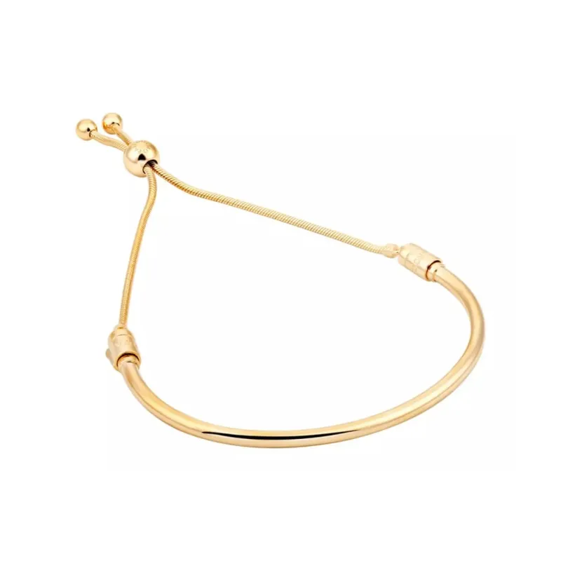 Pandora 925 Sterling Silver 18K Gold Plated Bangles Women's Gold-2