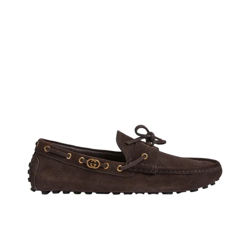 GUCCI Gommino Loafers Men Brown-1