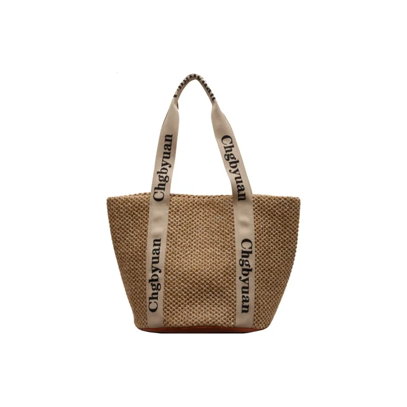 ALOENEY Straw Shoulder Bag Regular Women's White/Khaki-5