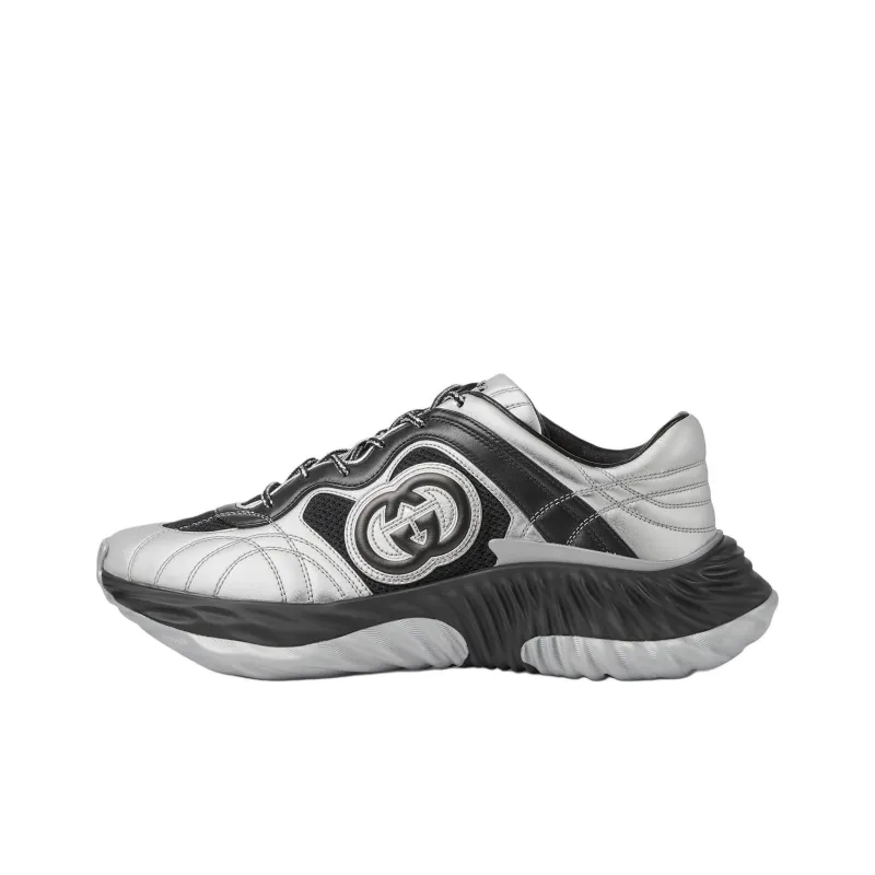 GUCCI Low Top Casual Shoes Men's Silver-0
