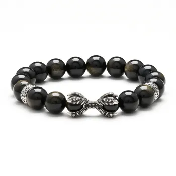 Topgirl Obsidian Beaded Bracelet Accessory Men's