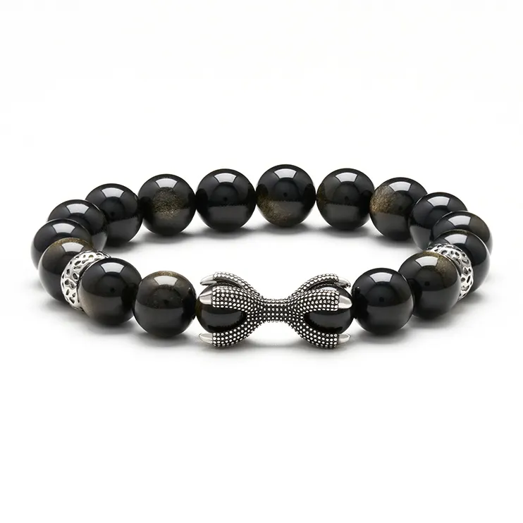 Topgirl Obsidian Beaded Bracelet Accessory Men's-0