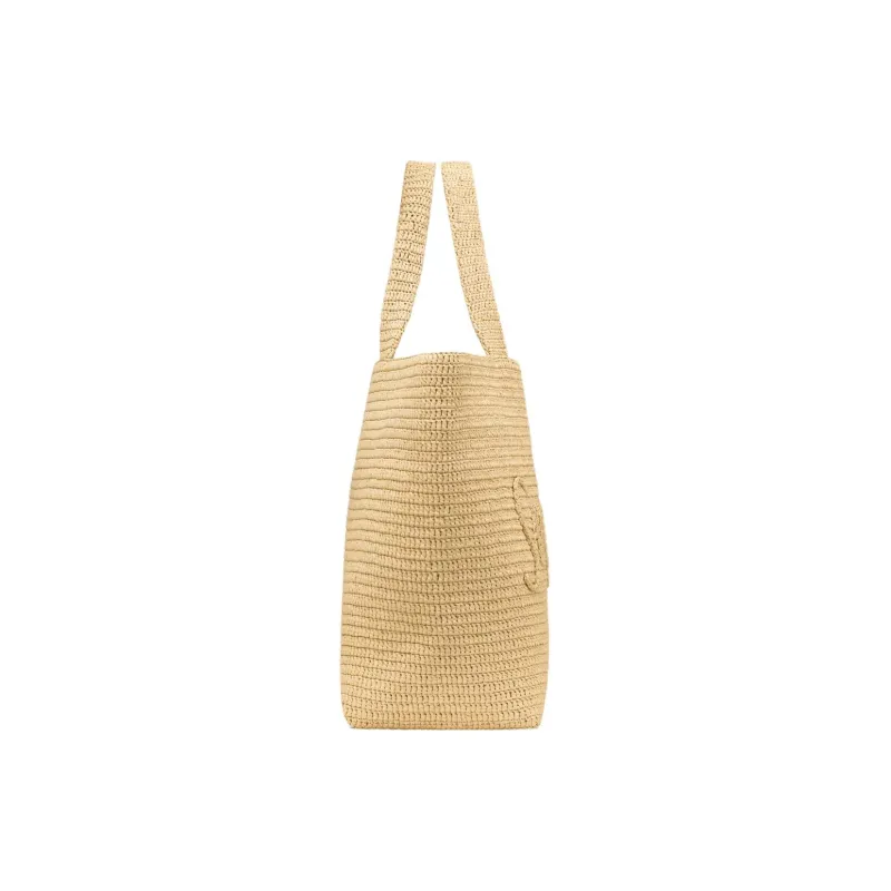 SAINT LAURENT Raffia Tote Bag, Shopping Bag, Handbag Unisex Natural-2