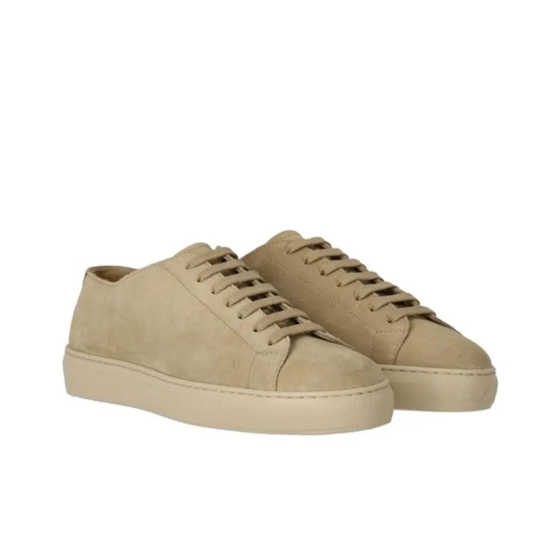DOUCAL'S Logo Debossed Round Toe Sneakers-2