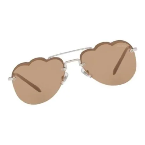 miu ballerina miu ballerina Metal Aviator Sunglasses Women's Silver