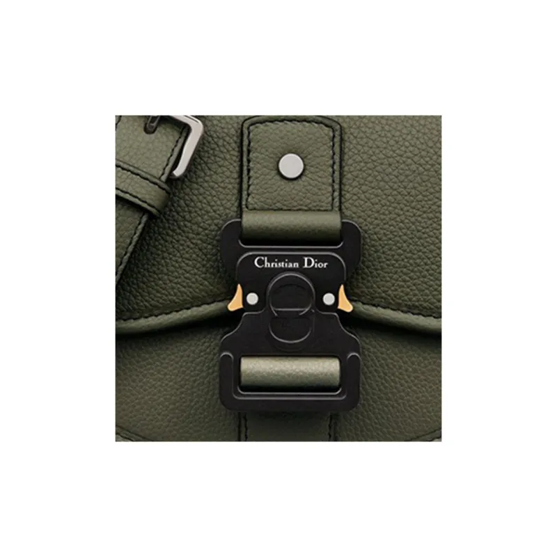 DIOR Grained Calfskin Messenger Bag Shoulder Bag Crossbody Bag Mini Men's Olive Green-4