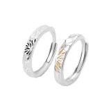 Silver 1 Pair Couple's-Human World Fireworks Couple Rings