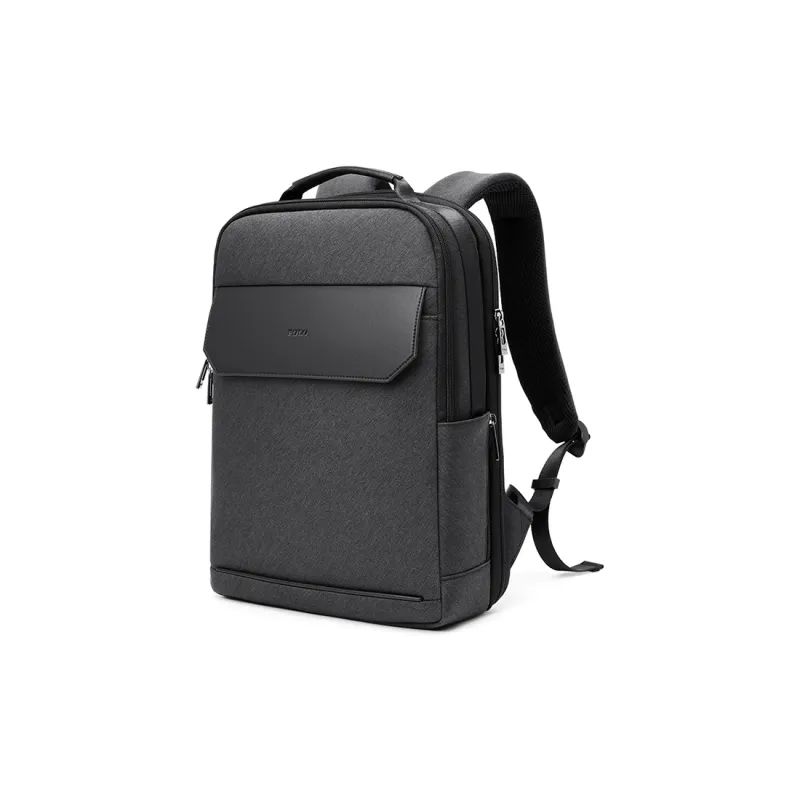 POLO Fabric With Synthetic Leather 17.3 Inches Travel Business Backpack Extra Large Men's Dark Gray-0