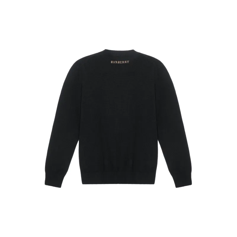 Burberry Wool Blend Deer Motif Sweater Black-1
