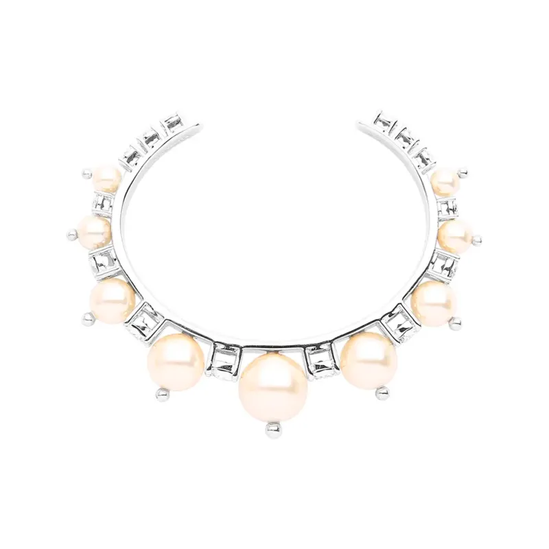 MIU MIU Pearl Bangles Women's Silver-0