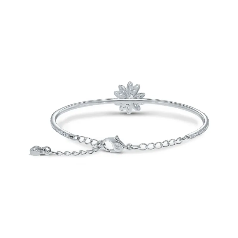 Swarovski Multi-Metal Inlays Bangles Women's Silver White-2