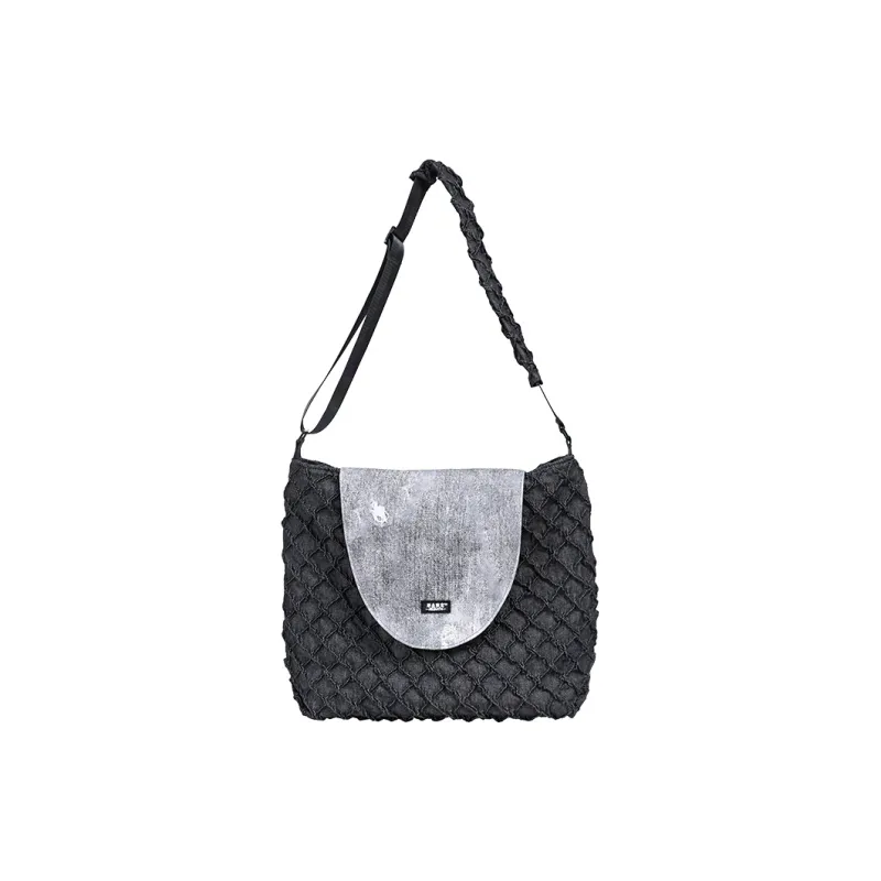 REBIRTH Cotton Crossbody Bag Unisex Denim Blue/Ink Jade Black-6