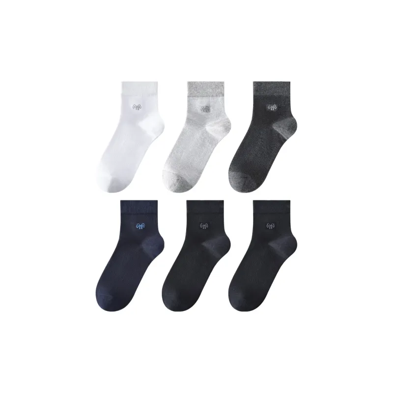 H YXIANG Mid Calf Socks Men's 6 Pack-10