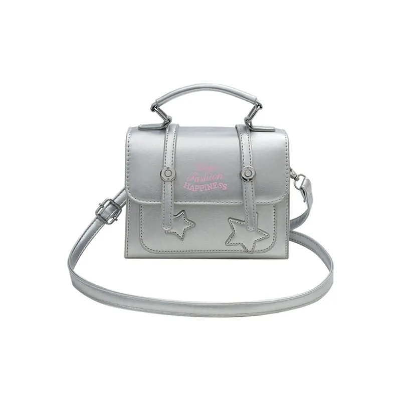 JANE KLAIN PU Small Square Bag Trendy Commute Crossbody Handbag Regular Women's Silver/Black/White-0