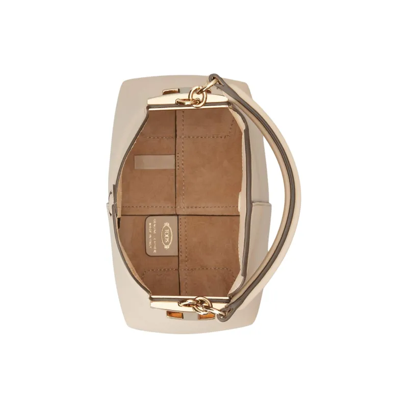 TOD'S Leather Messenger Bag Tote Bag Shopping Bag Shoulder Bag Crossbody Bag Handbag Extra Small Unisex Beige Yellow-3