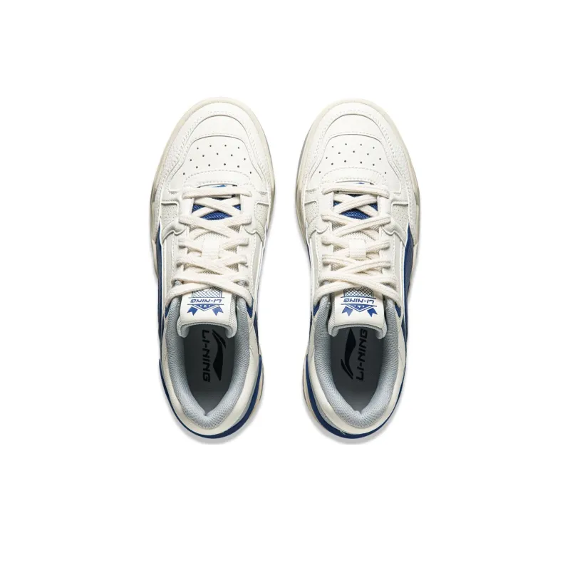 LiNing Moon White 2.0 Slip Resistant, Abrasion Resistant, Breathable Low Top Skateboard Shoes Women's White Blue-2