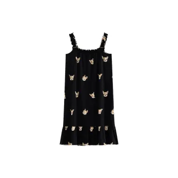 Yue Nei Nightgown Women's Elegant Black