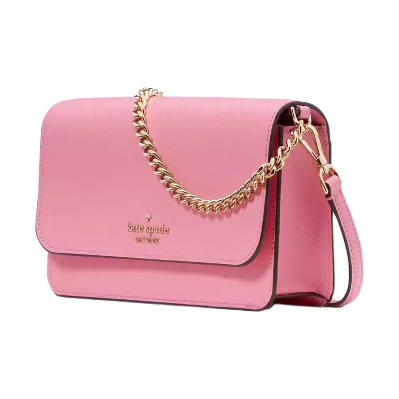 Kate Spade Saffiano Leather Shoulder Bag, Crossbody Bag Small Size Women's Blossom Pink Red-1