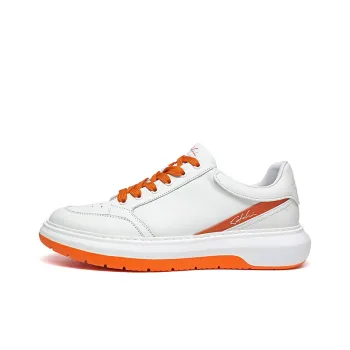 Satchi Lightweight Wear Resistant And Slip Resistant Low Top Skateboard Shoes Men's Orange White 3CM