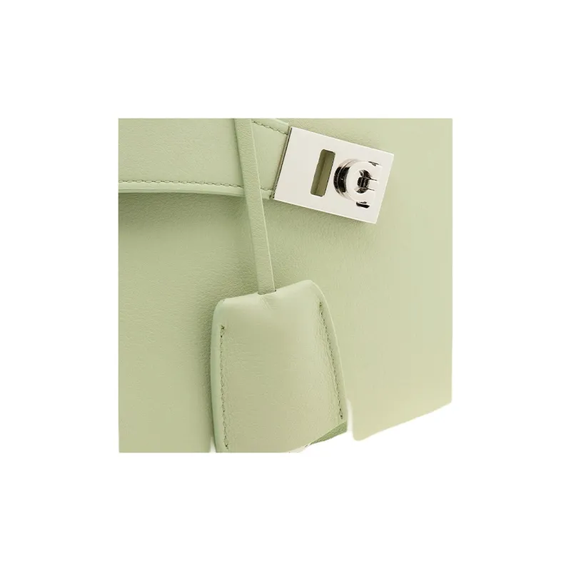 FERRAGAMO Cow Leather Shoulder Bag, Crossbody Bag, Handbag Trumpets Women's Light Green-4