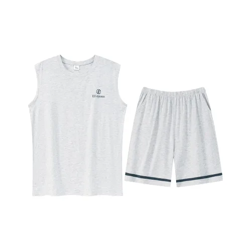 CHUDUAN Pajama Set Men's Light Gray