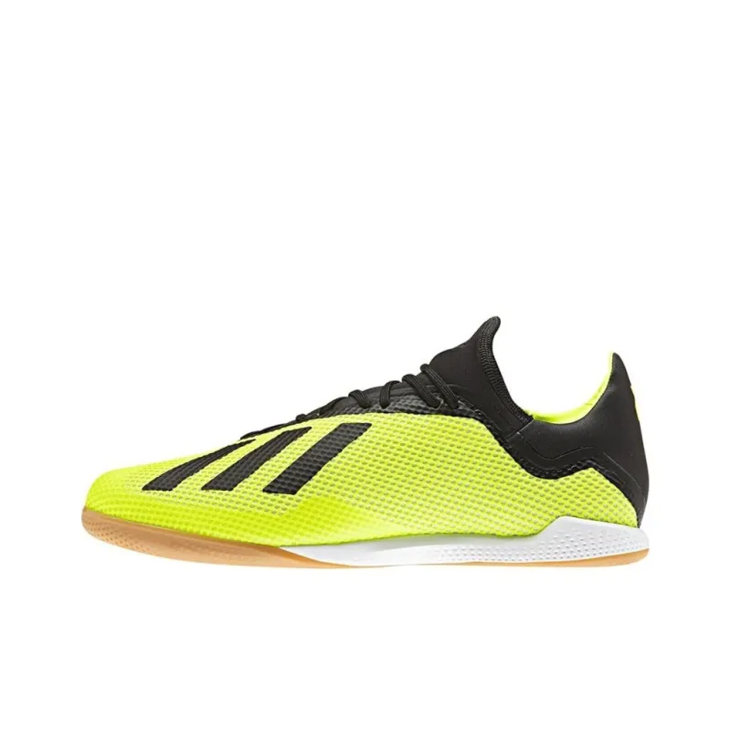 Adidas X 18.3 IC/IN Anti Slip Wear Resistant Soccer Shoes Men's Yellow Black-0
