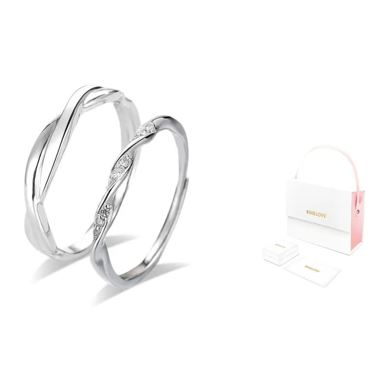 RINGLOVE Zircon Rings Unisex Silver-10