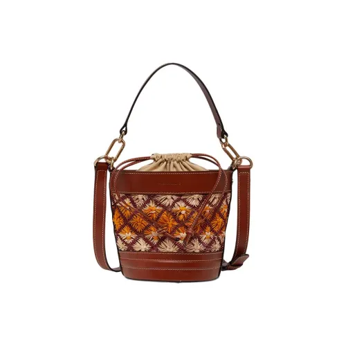Vanessa Bruno Smooth Leather Bucket Bags Shoulder Bag Crossbody Bag Handbag Mini Women's Multicolor With Yellow Accents
