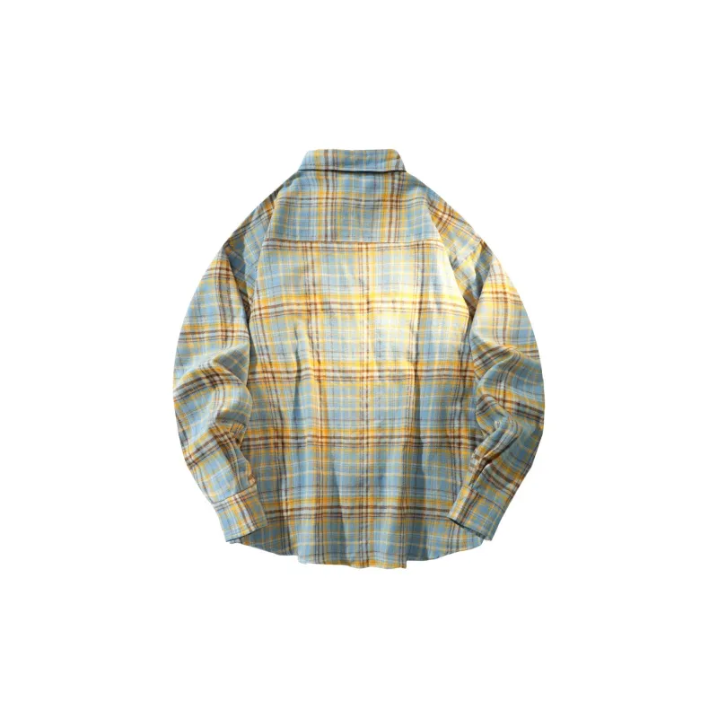 BRUMAIRE Shirt Unisex Blue Plaid-7