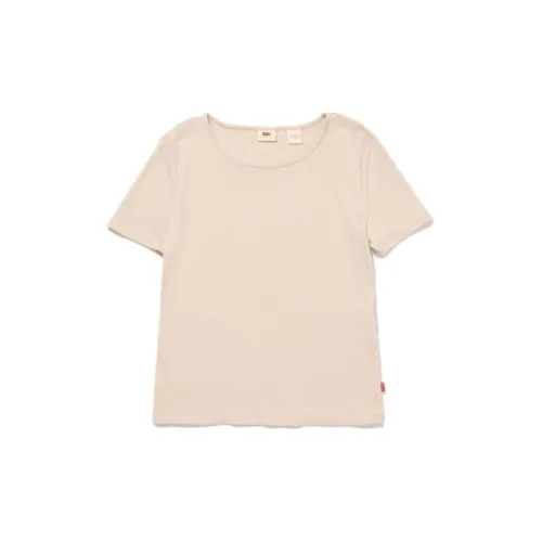 Levis T-Shirts Women's Beige