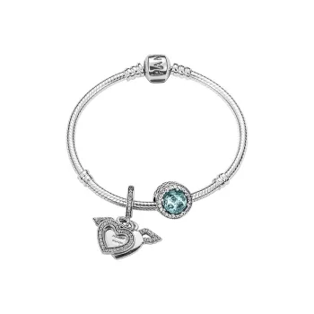 Pandora 925 Sterling Silver Bangle Set Women's Silver